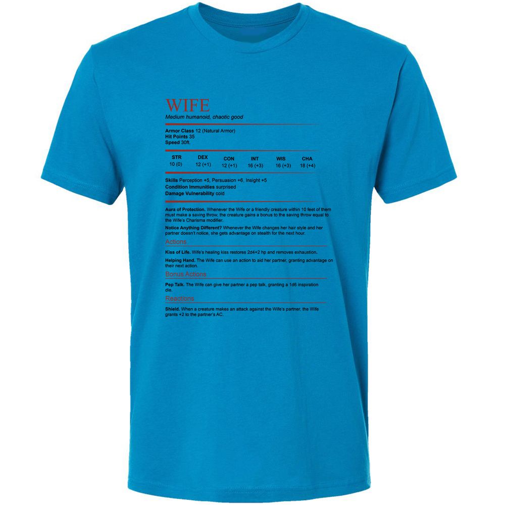Wife White Premium Unisex T-Shirt - Turquoise - 4