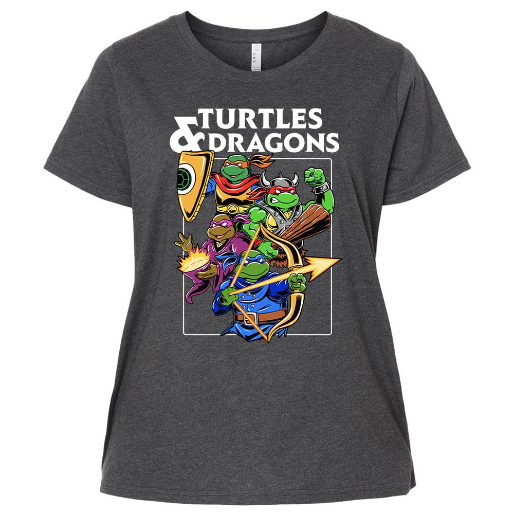 Turtles & Dragons Ladies Curvy Jersey - Vintage Smoke - 4
