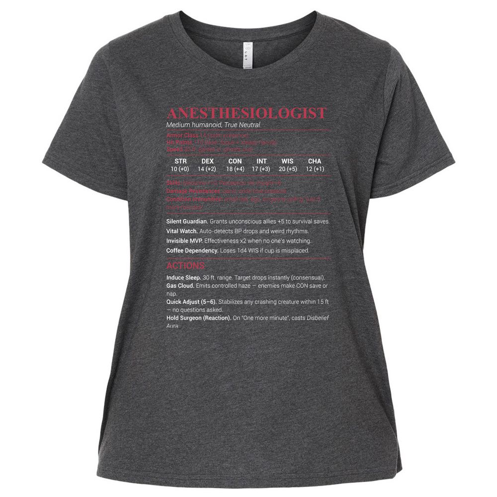 Anesthesiologist Stats Ladies Curvy Jersey - Vintage Smoke - 4