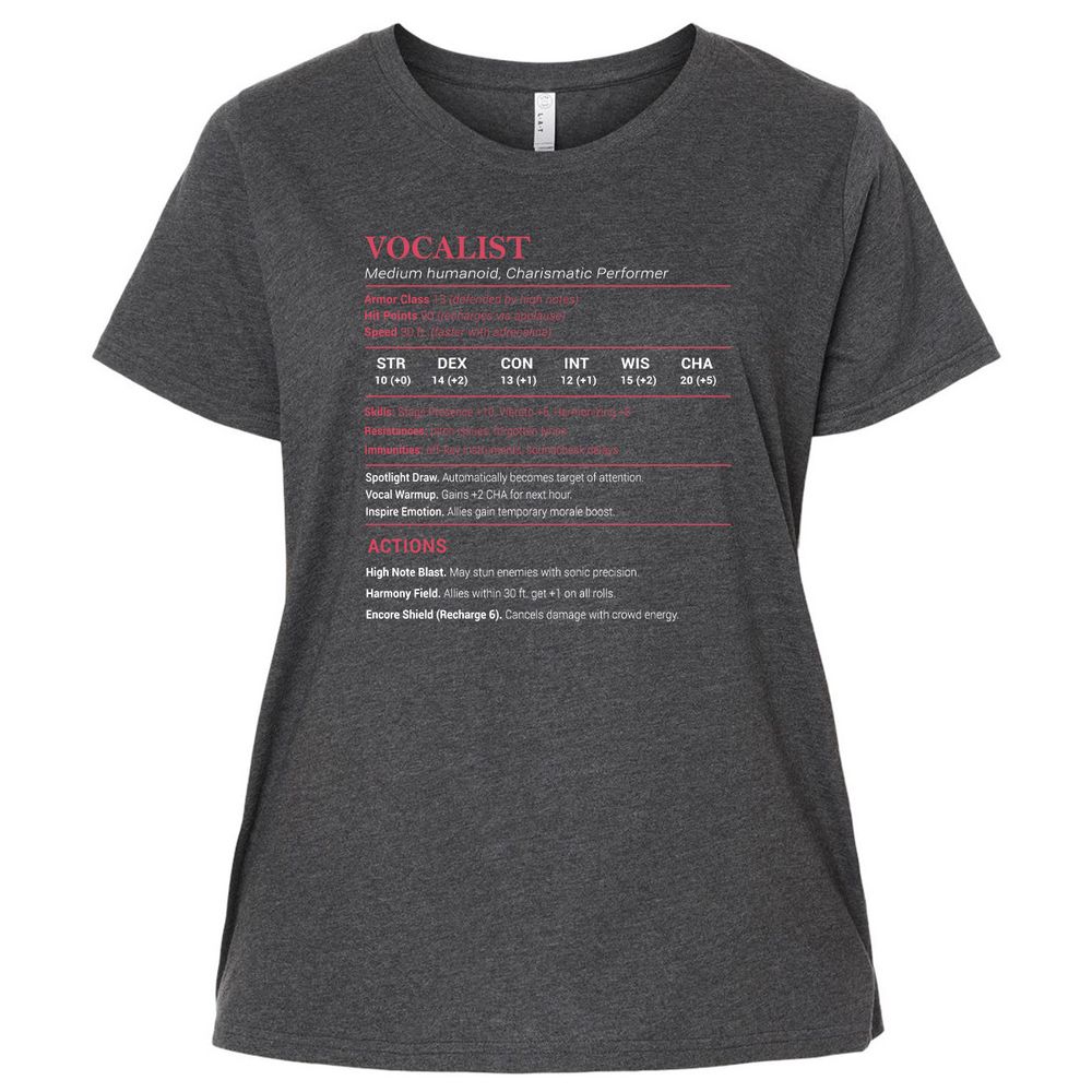 Vocalist Stats Ladies Curvy Jersey - Vintage Smoke - 4