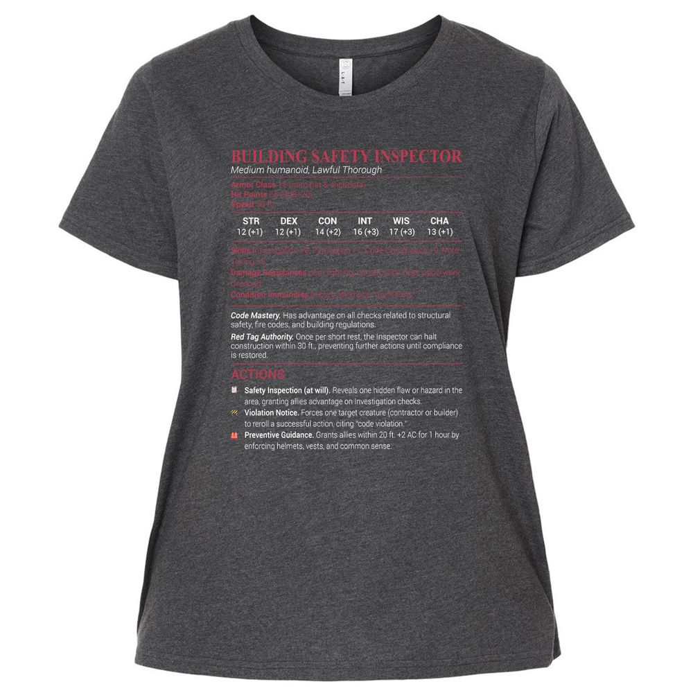 Building Safety Inspector Ladies Curvy Jersey - Vintage Smoke - 4