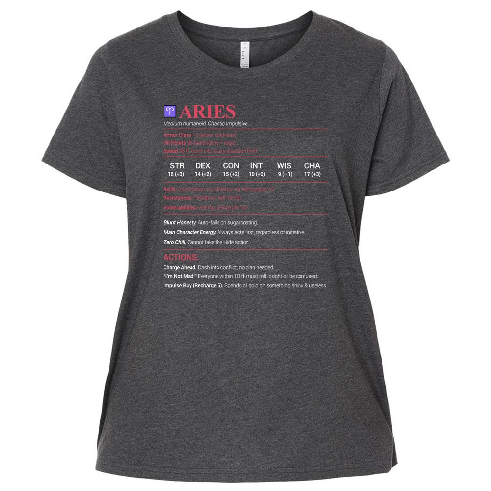 Aries Stats Ladies Curvy Jersey - Vintage Smoke - 4