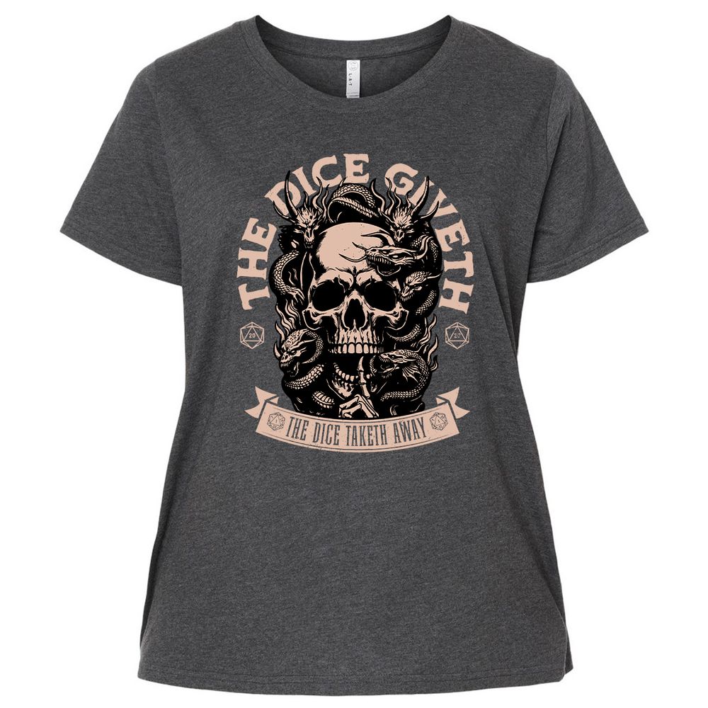 The Dice Giveth The Dice Taketh Away Ladies Curvy Jersey - Vintage Smoke - 4