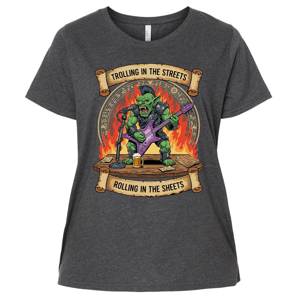 Trolling in the Streets Ladies Curvy Jersey - Vintage Smoke - 4