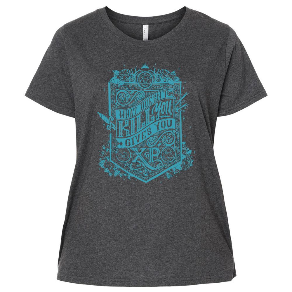 What Doesn't Kill You Gives You XP Ladies Curvy Jersey - Vintage Smoke - 4