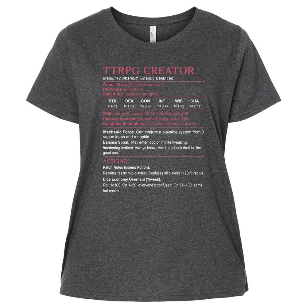 TTRPG Creator Stats Ladies Curvy Jersey - Vintage Smoke - 4