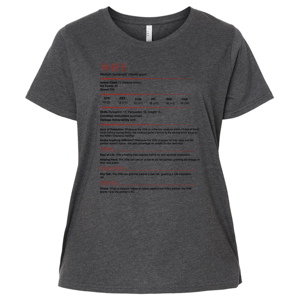 Wife White Ladies Curvy Jersey - Vintage Smoke - 4