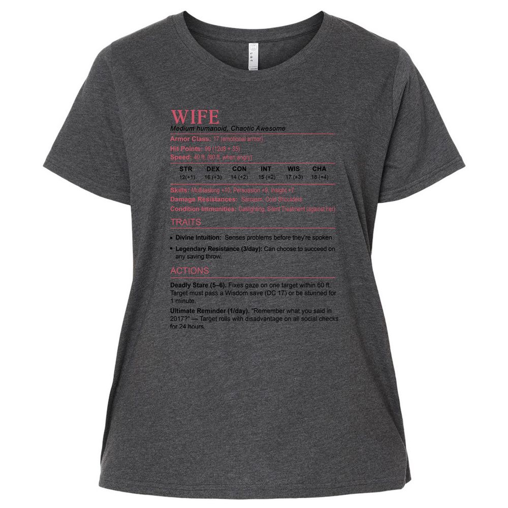 Wife Stats 2 Ladies Curvy Jersey - Vintage Smoke - 4