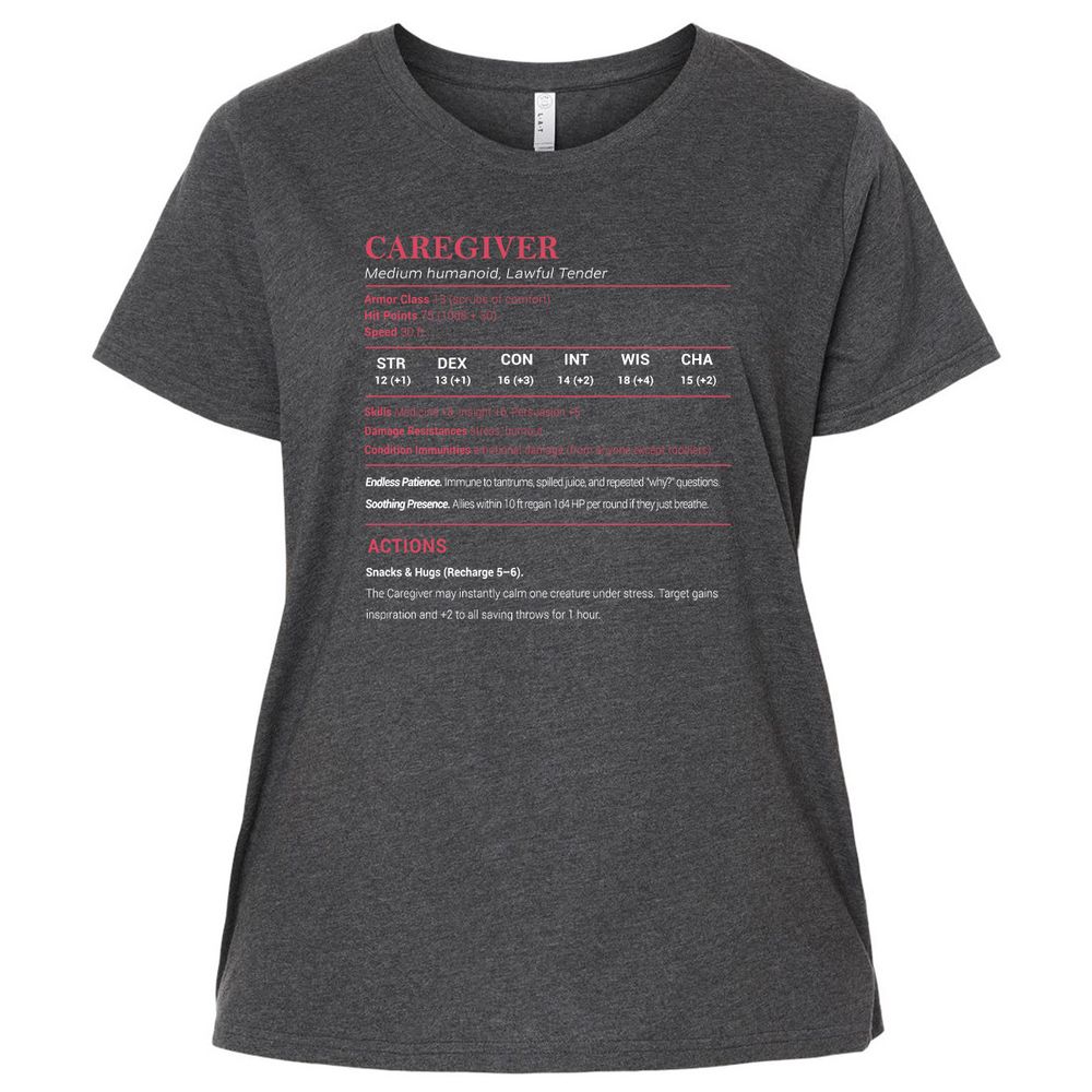 Caregiver Stats Ladies Curvy Jersey - Vintage Smoke - 4