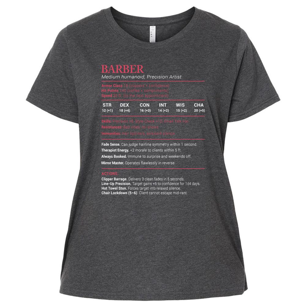 Barber Stats Ladies Curvy Jersey - Vintage Smoke - 4