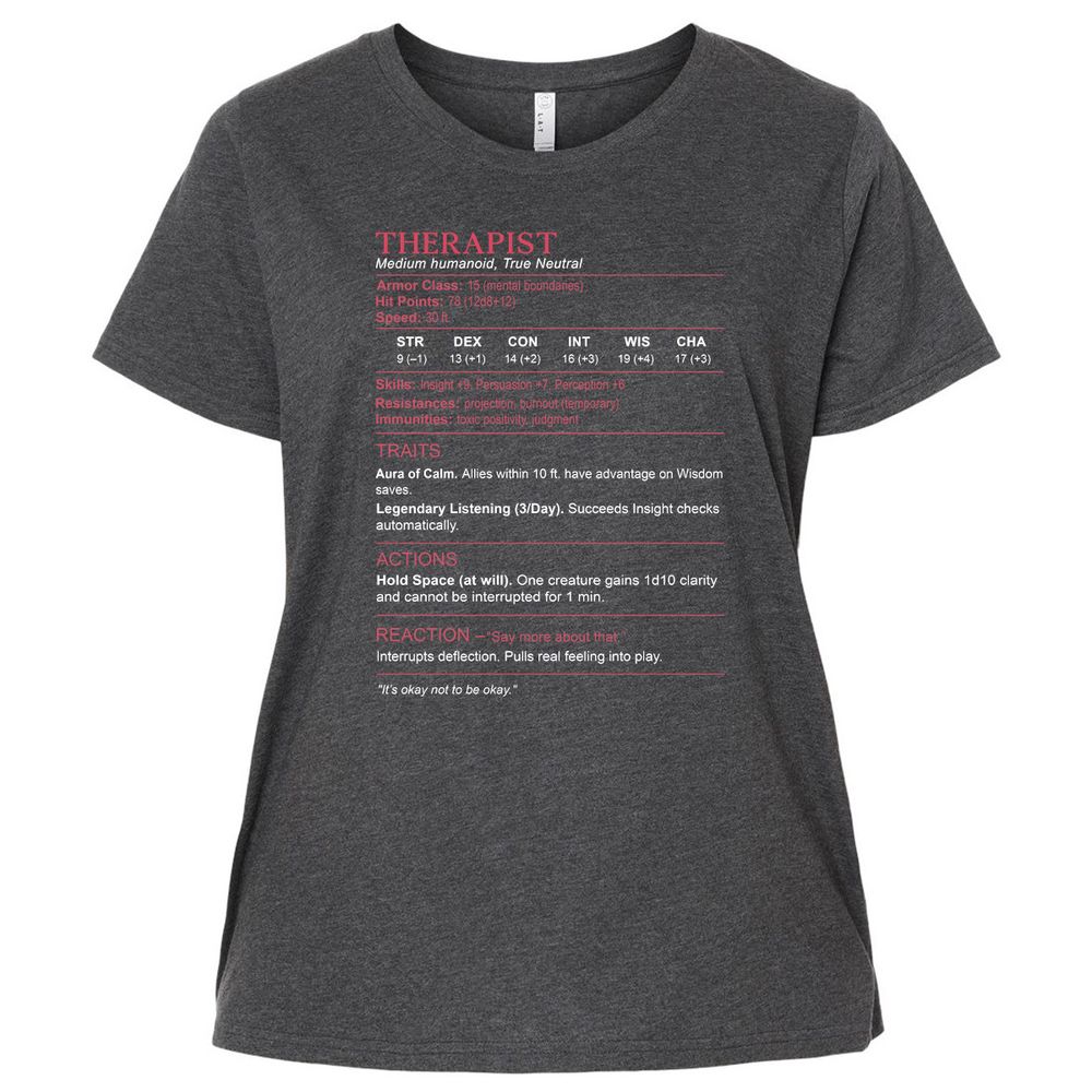 Therapist Stats Ladies Curvy Jersey - Vintage Smoke - 4