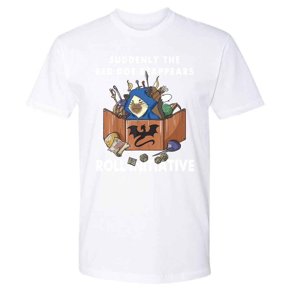 Suddenly The Red Dot Reappears Roll Initiative Premium Unisex T-Shirt - White - 4