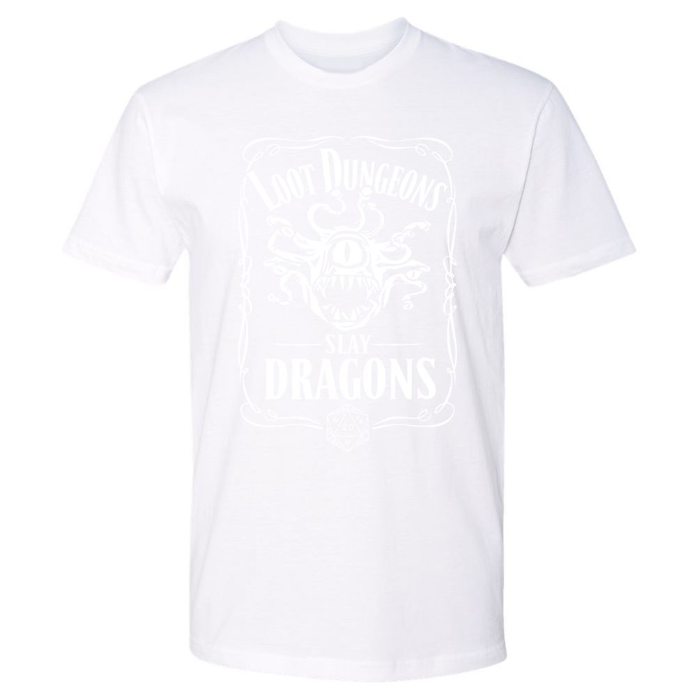 Loot Dungeon Slay Dragons Premium Unisex T-Shirt - White - 4