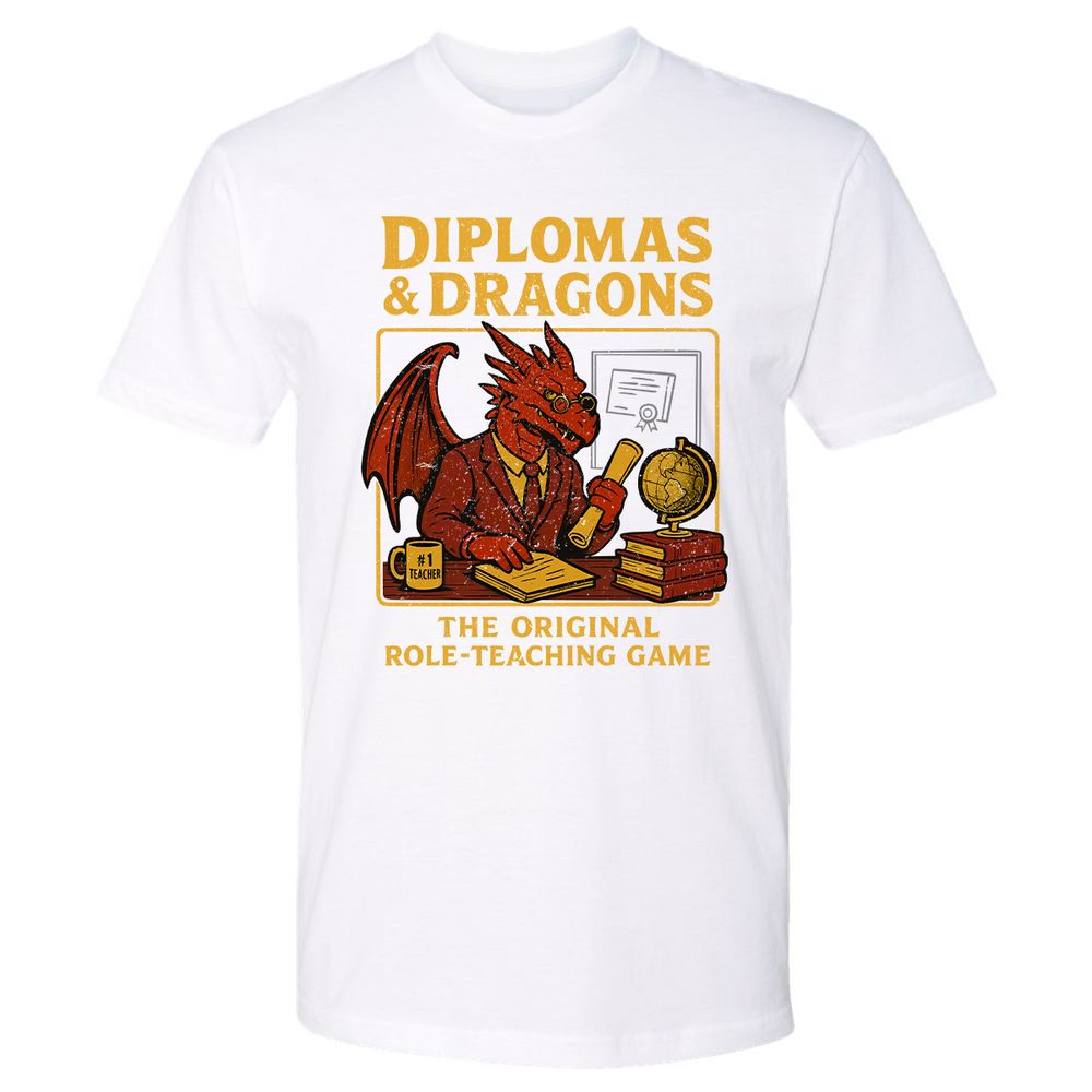 Diplomas & Dragons Premium Unisex T-Shirt - White - 4