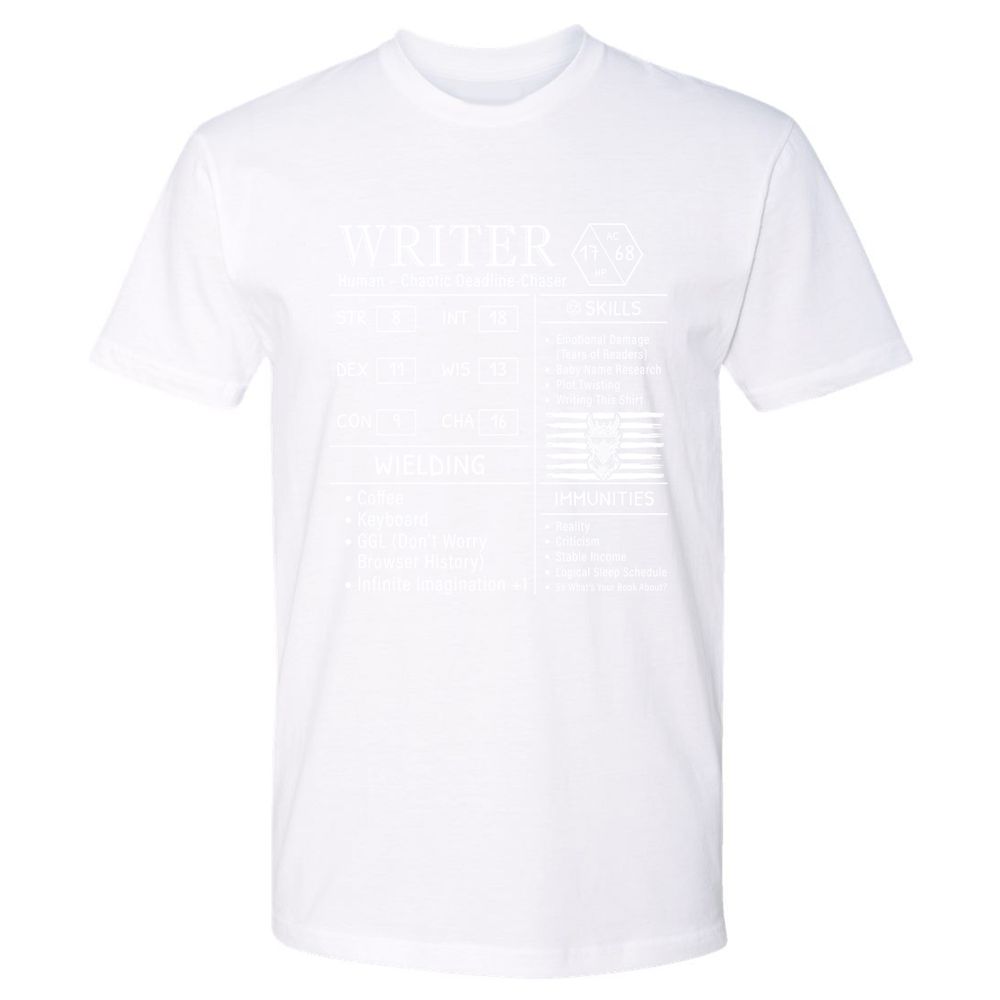 Writer Stats New Premium Unisex T-Shirt - White - 4