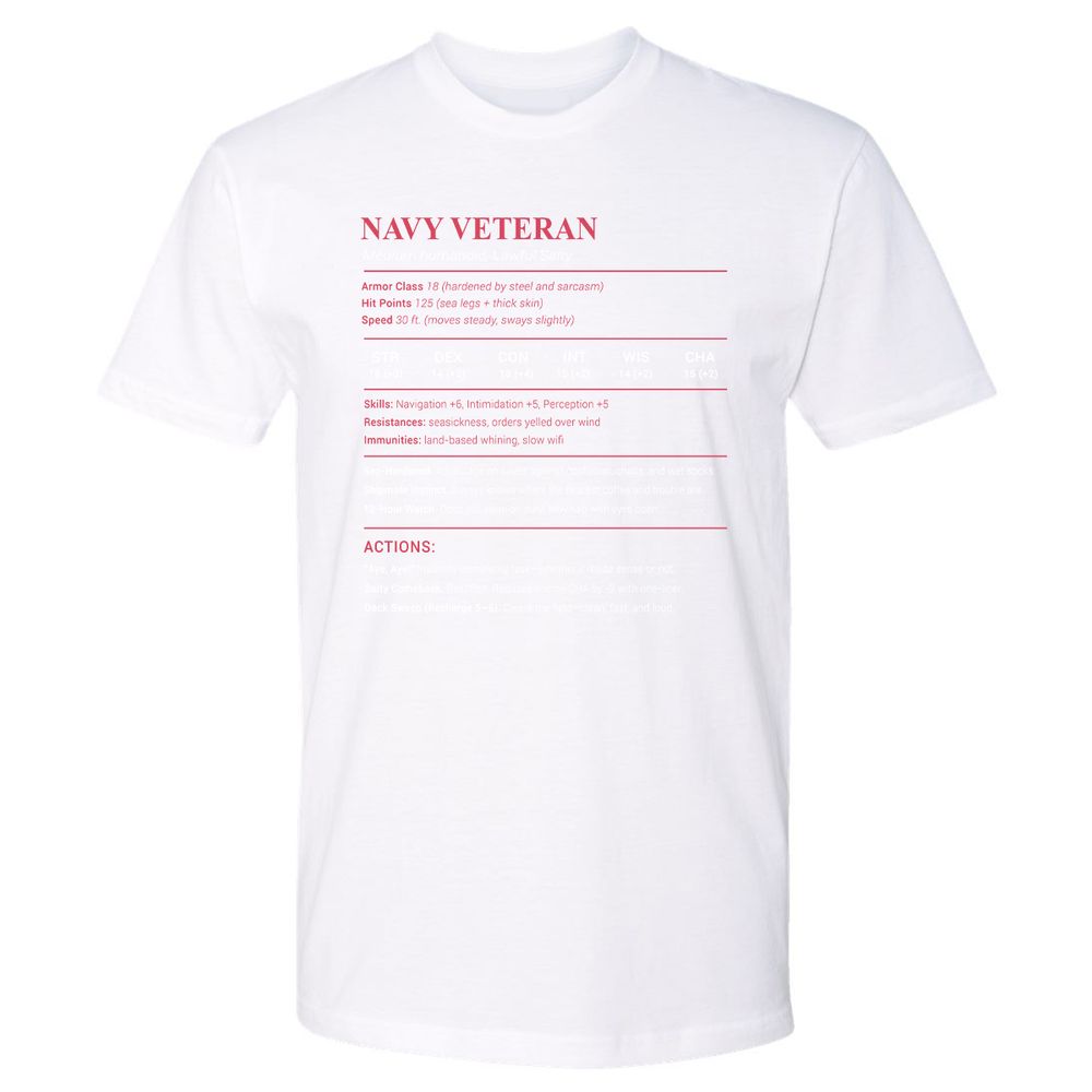 Navy Veteran Premium Unisex T-Shirt - White - 4