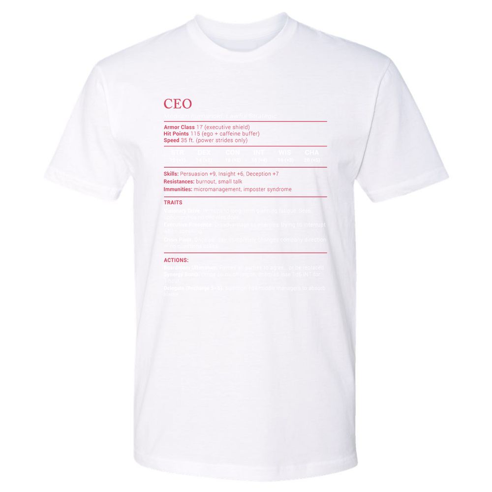 CEO Stats Premium Unisex T-Shirt - White - 4