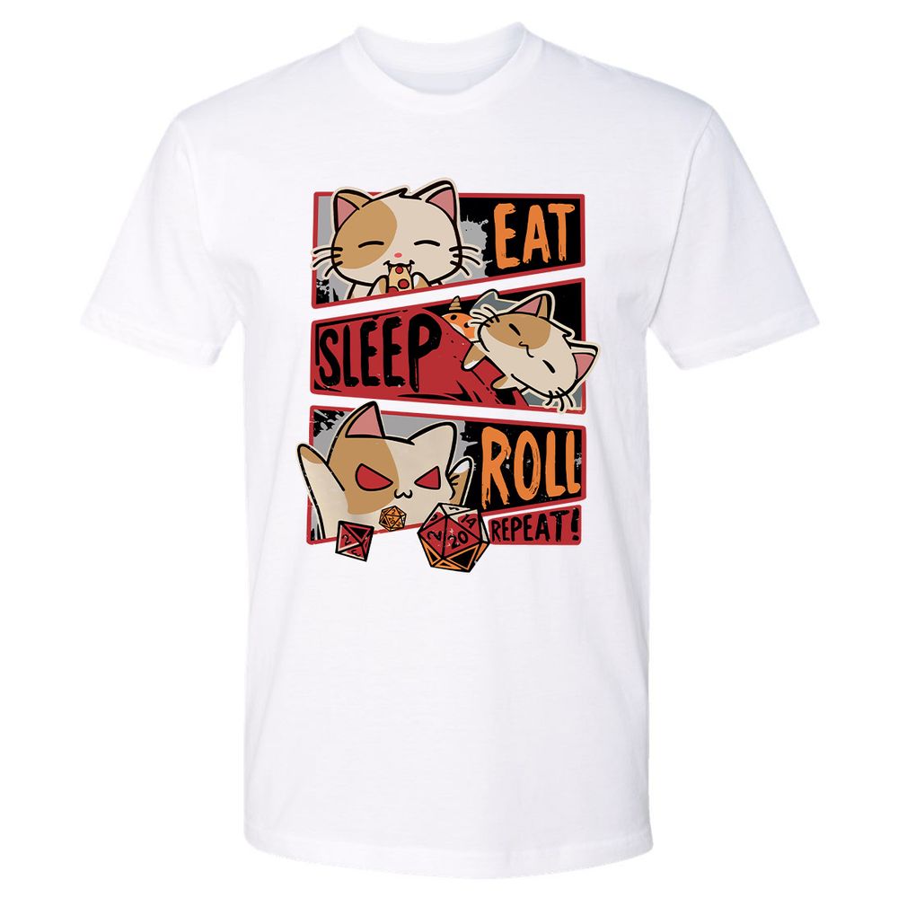 Eat Sleep Roll Repeat Premium Unisex T-Shirt - White - 4