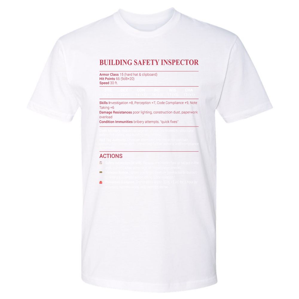 Building Safety Inspector Premium Unisex T-Shirt - White - 4