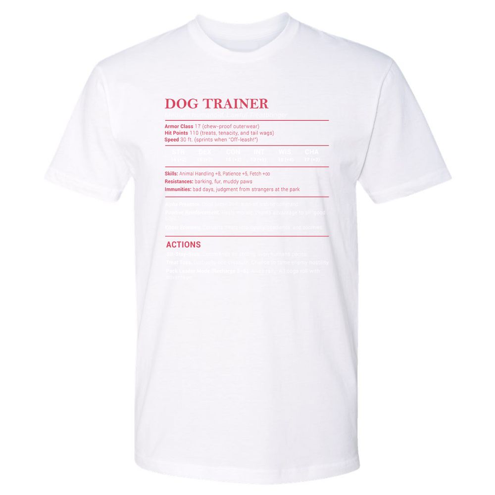 Dog Trainer Stats Premium Unisex T-Shirt - White - 4
