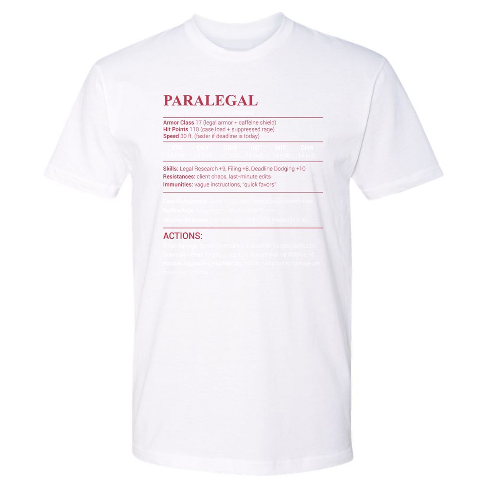 Paralegal Stats Premium Unisex T-Shirt - White - 4