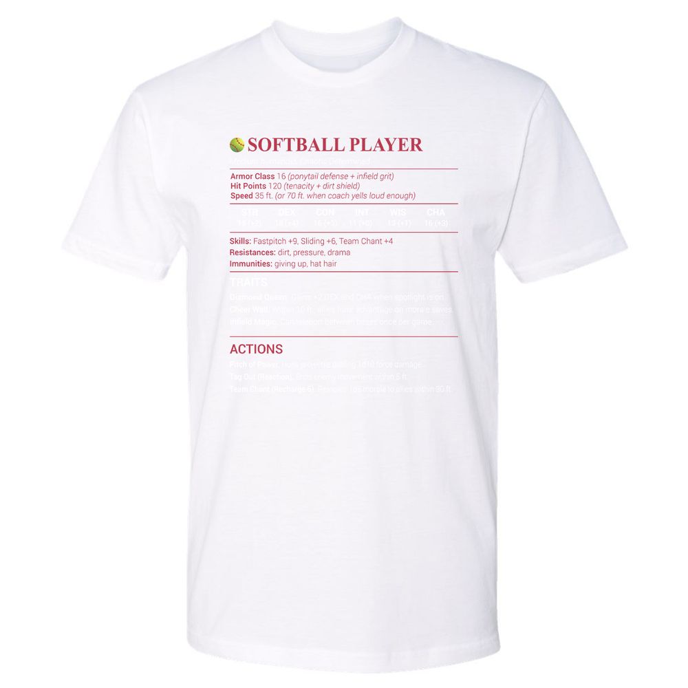 Softball Player Premium Unisex T-Shirt - White - 4