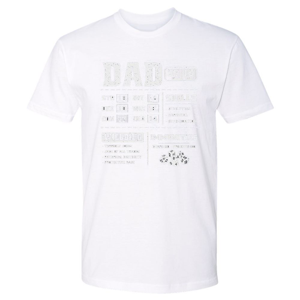 Dad Stat Block 2 Premium Unisex T-Shirt - White - 4