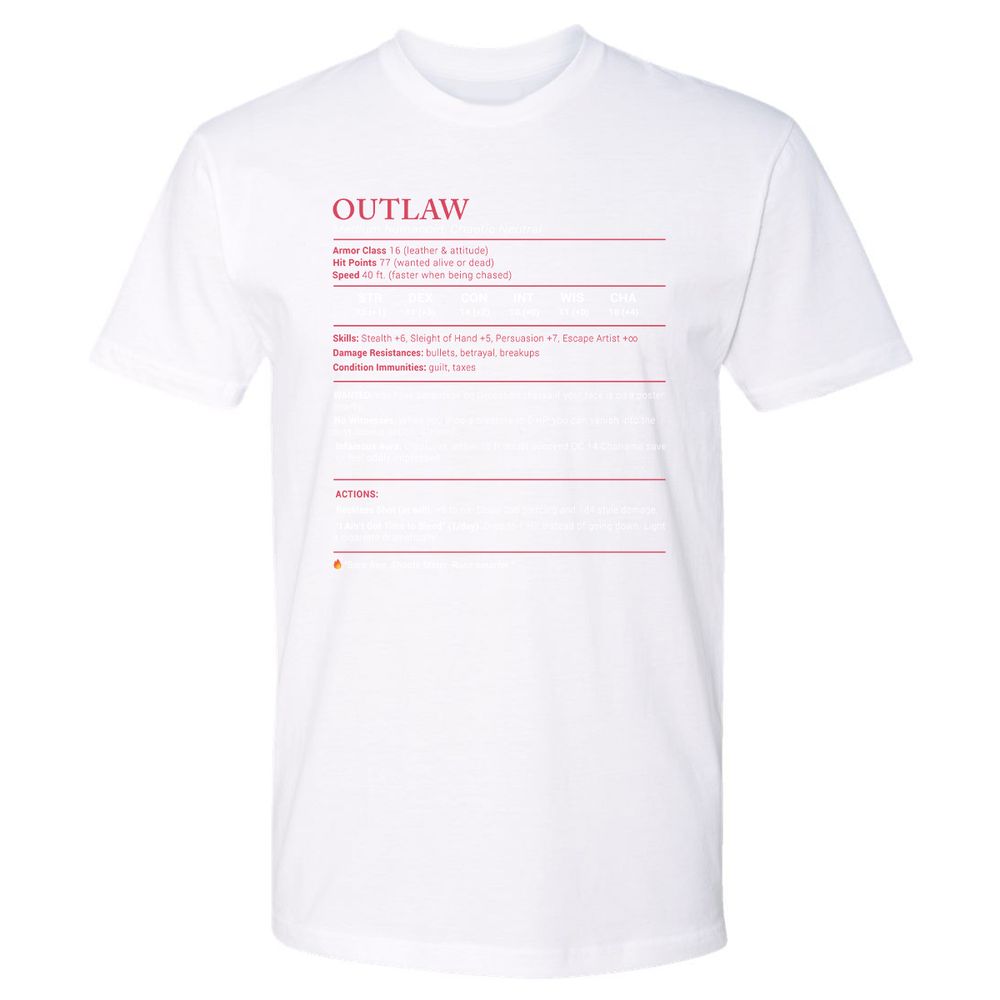Outlaw Stats Premium Unisex T-Shirt - White - 4