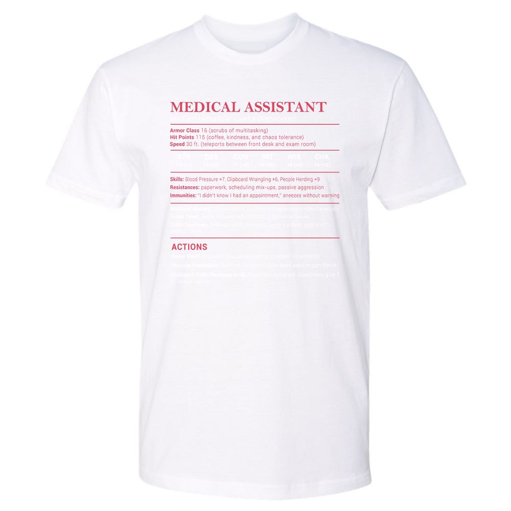 Medical Assistant Stats Premium Unisex T-Shirt - White - 4