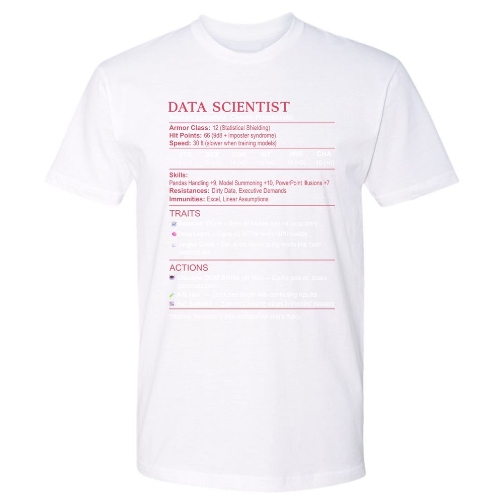 Data Scientist Stats Premium Unisex T-Shirt - White - 4