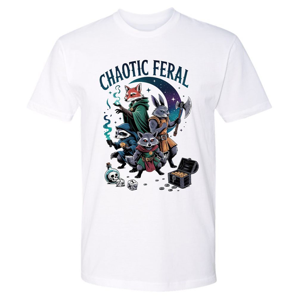 Chaotic Feral Premium Unisex T-Shirt - White - 4