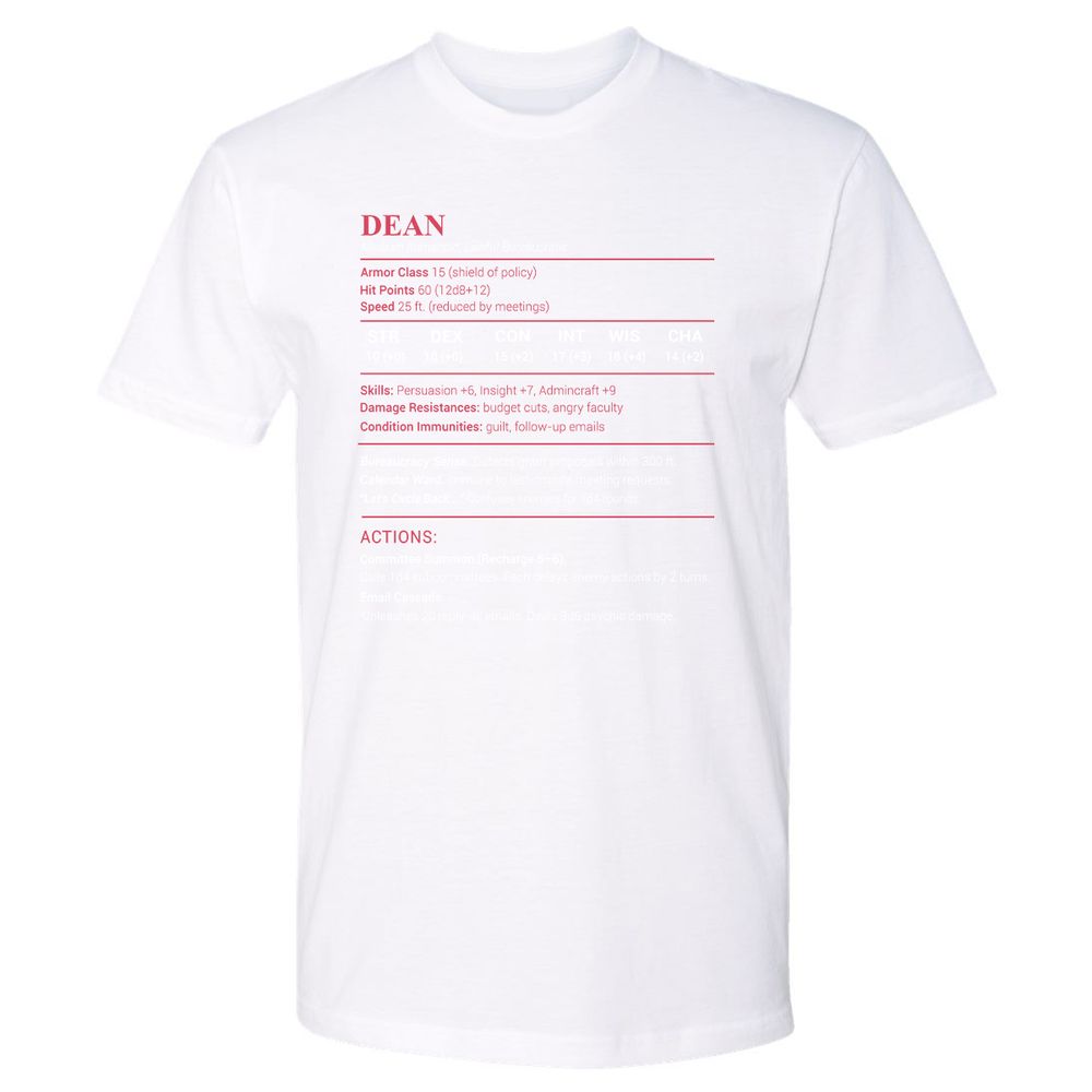 Dean Stats Premium Unisex T-Shirt - White - 4