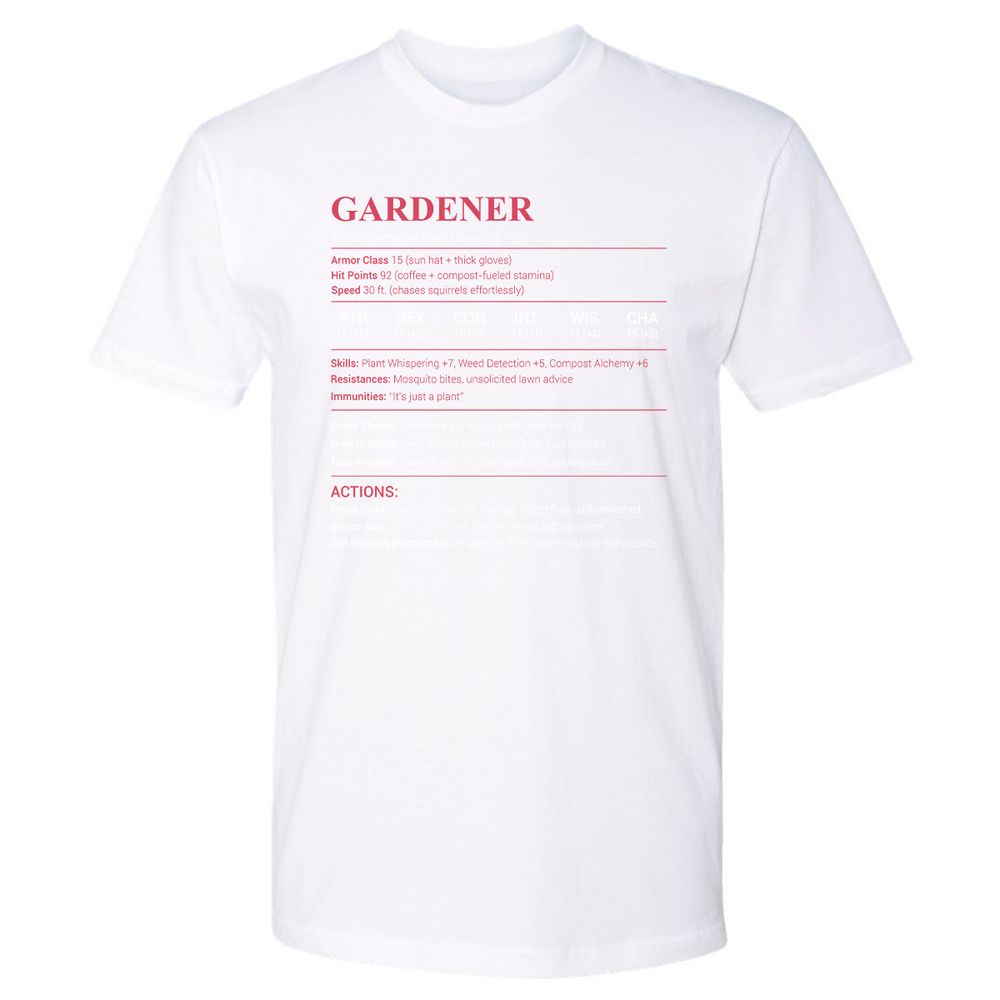 Gardener Stats Premium Unisex T-Shirt - White - 4