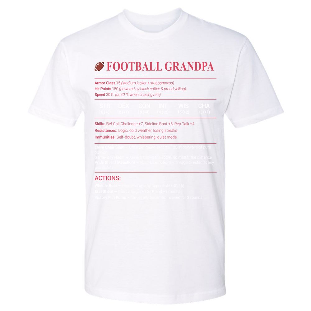 Football Grandpa Premium Unisex T-Shirt - White - 4