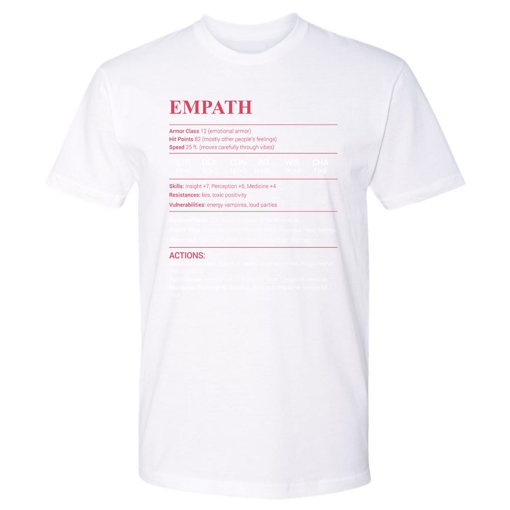 Empath Stats Premium Unisex T-Shirt - White - 4