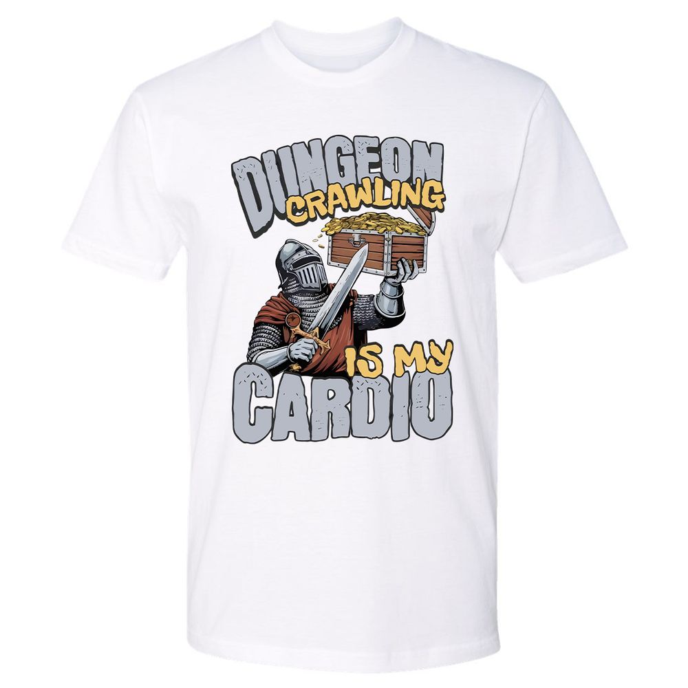 Dungeon Crawling Is My Cardio Premium Unisex T-Shirt - White - 4