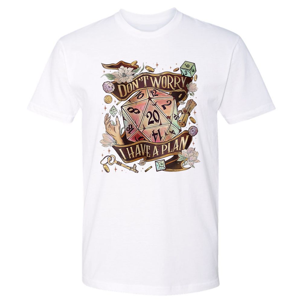 Floral Don't Worry I Have A Plan Premium Unisex T-Shirt - White - 4