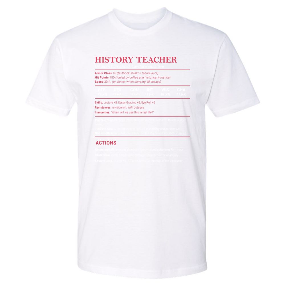 History Teacher Premium Unisex T-Shirt - White - 4