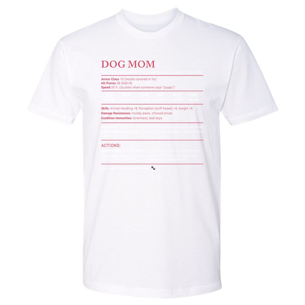Dog Mom Stats Premium Unisex T-Shirt - White - 4