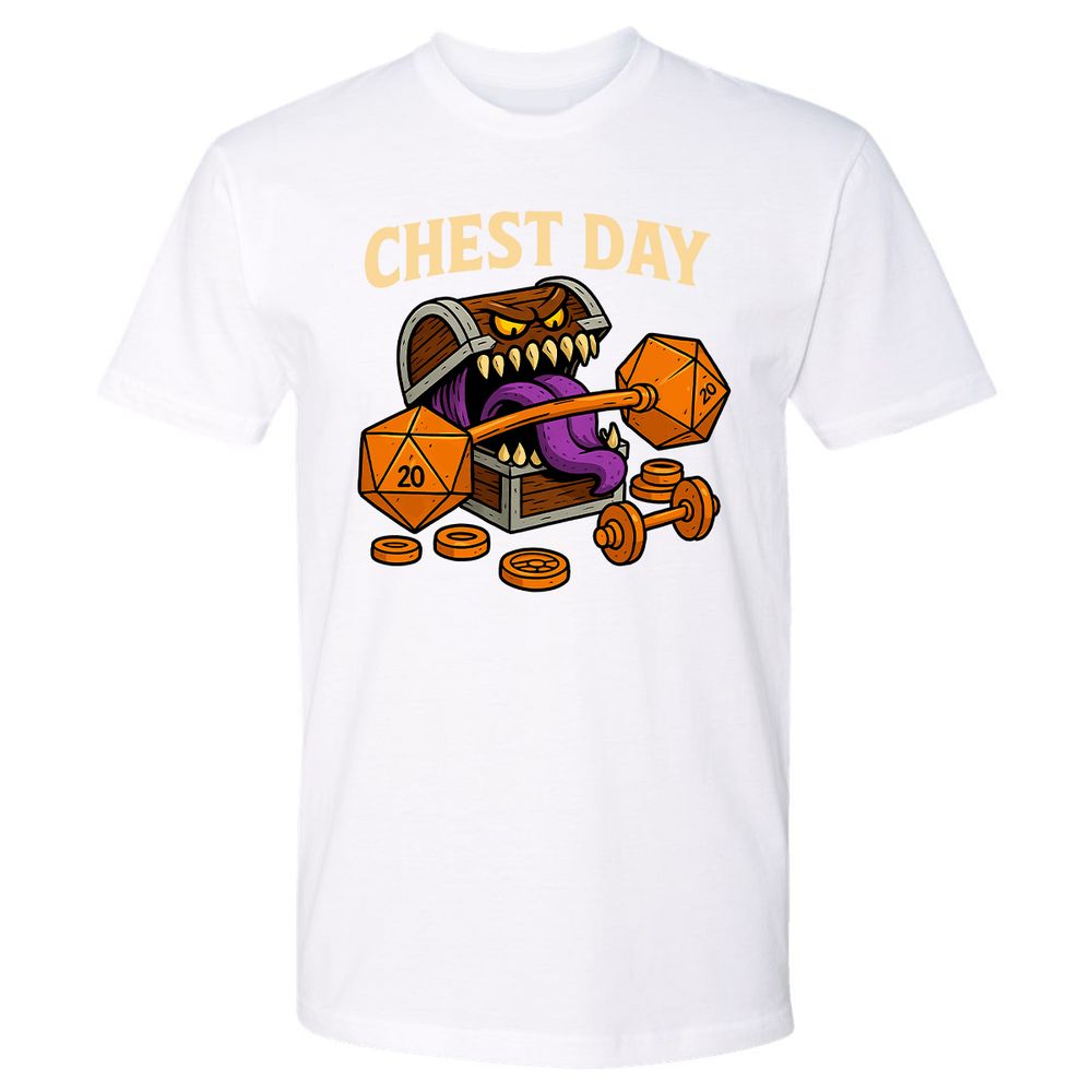 Chest Day Premium Unisex T-Shirt - White - 4