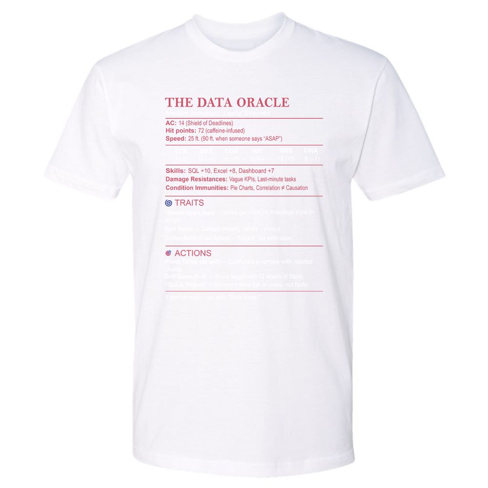 Data Analyst Stats (The Data Oracle) Premium Unisex T-Shirt - White - 4