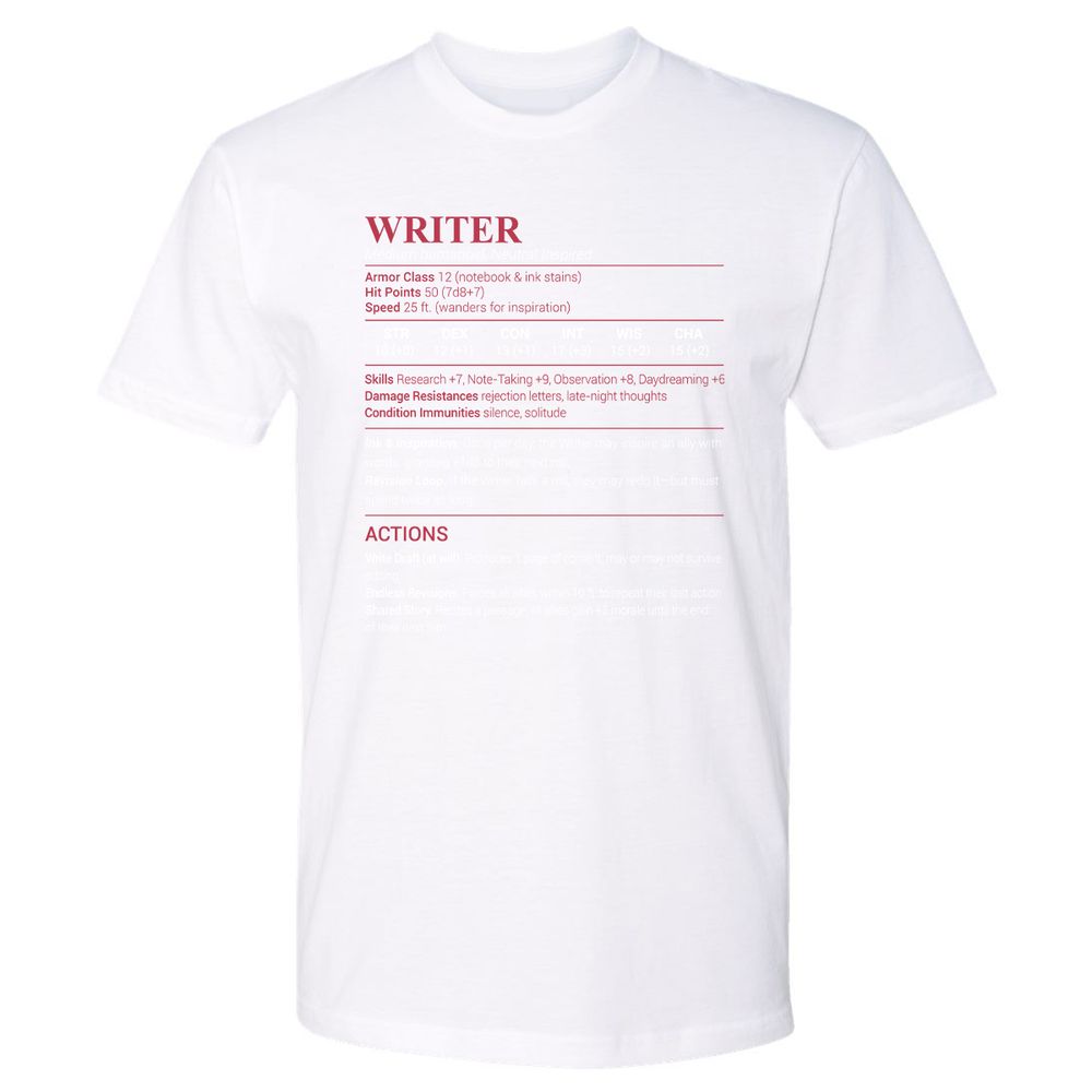Writer Premium Unisex T-Shirt - White - 4
