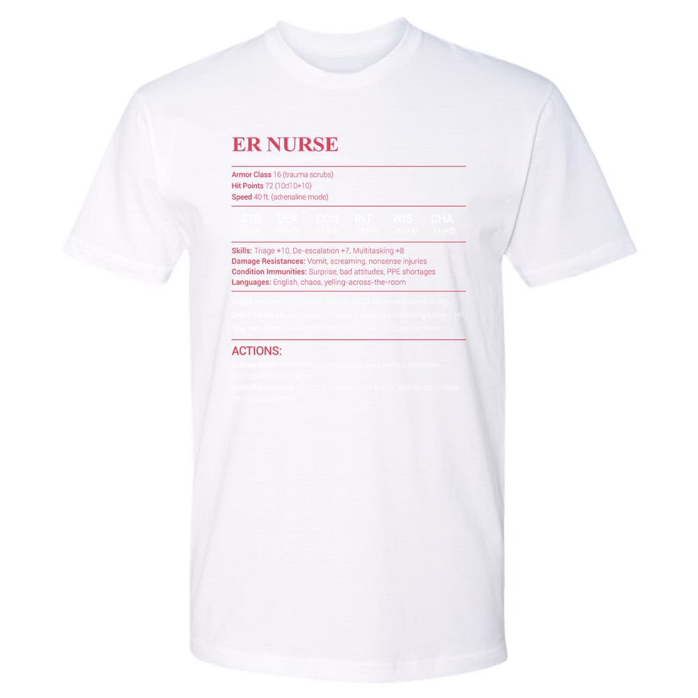 ER Nurse Premium Unisex T-Shirt - White - 4