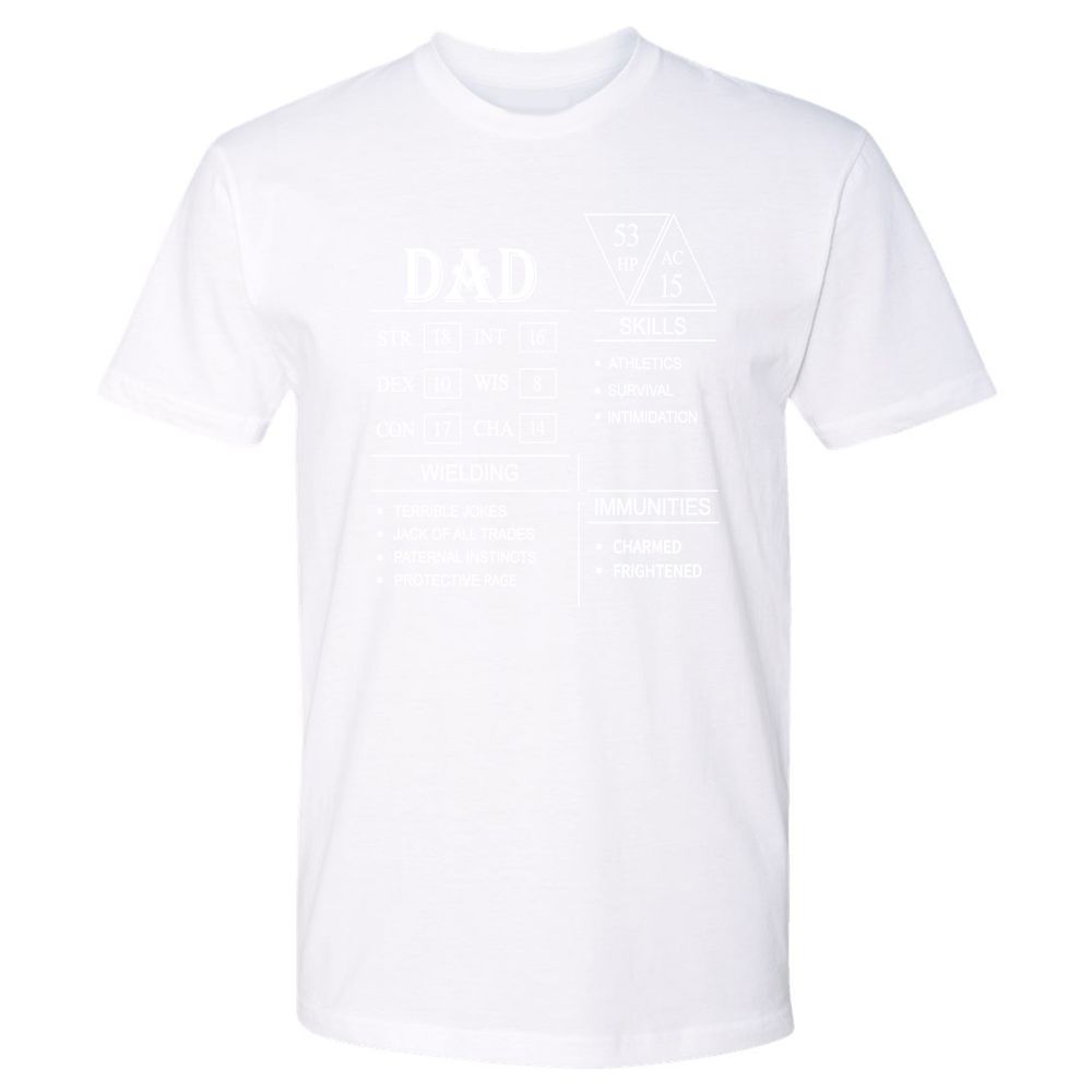 Dad Stat Block Premium Unisex T-Shirt - White - 4