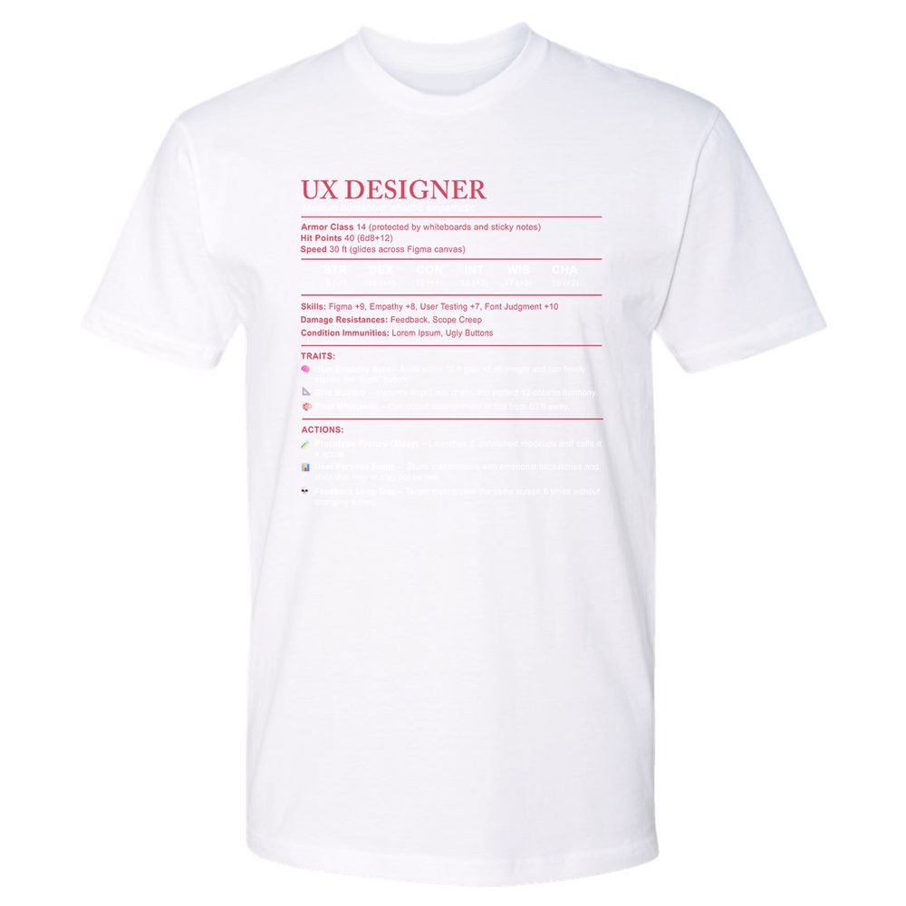 UX Designer Stats Premium Unisex T-Shirt - White - 4