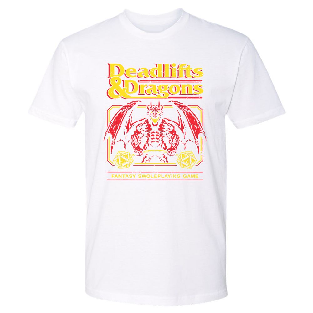 Deadlifts And Dragons Premium Unisex T-Shirt - White - 4