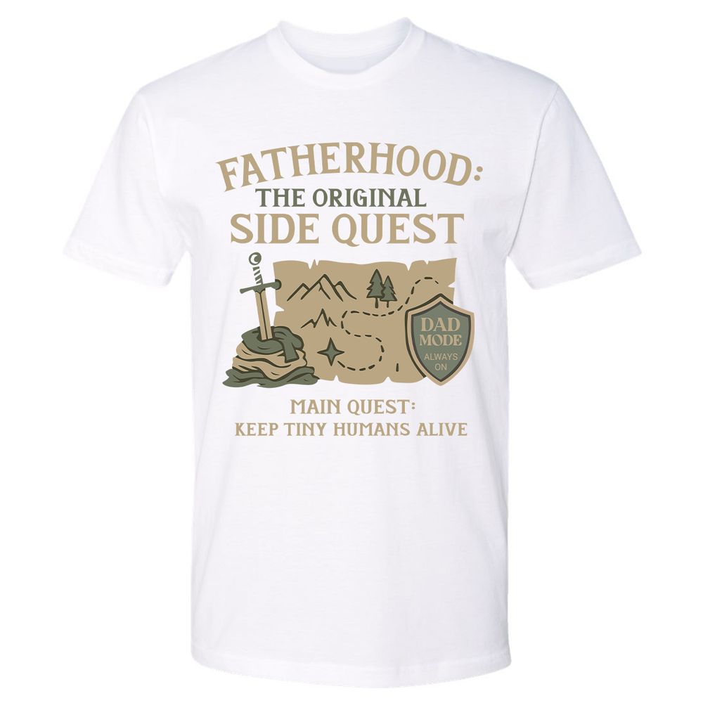Fatherhood The Original Side Quest Premium Unisex T-Shirt - White - 4