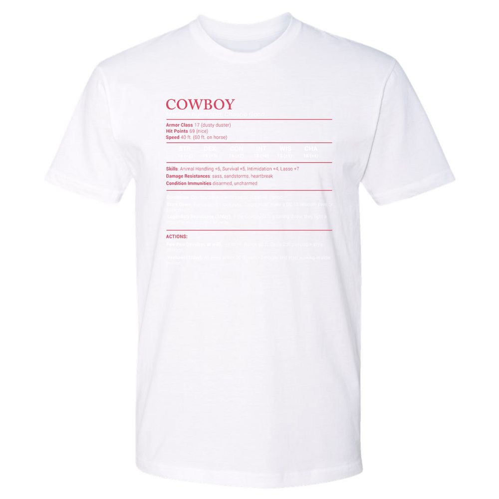 Cowboy Stats Premium Unisex T-Shirt - White - 4