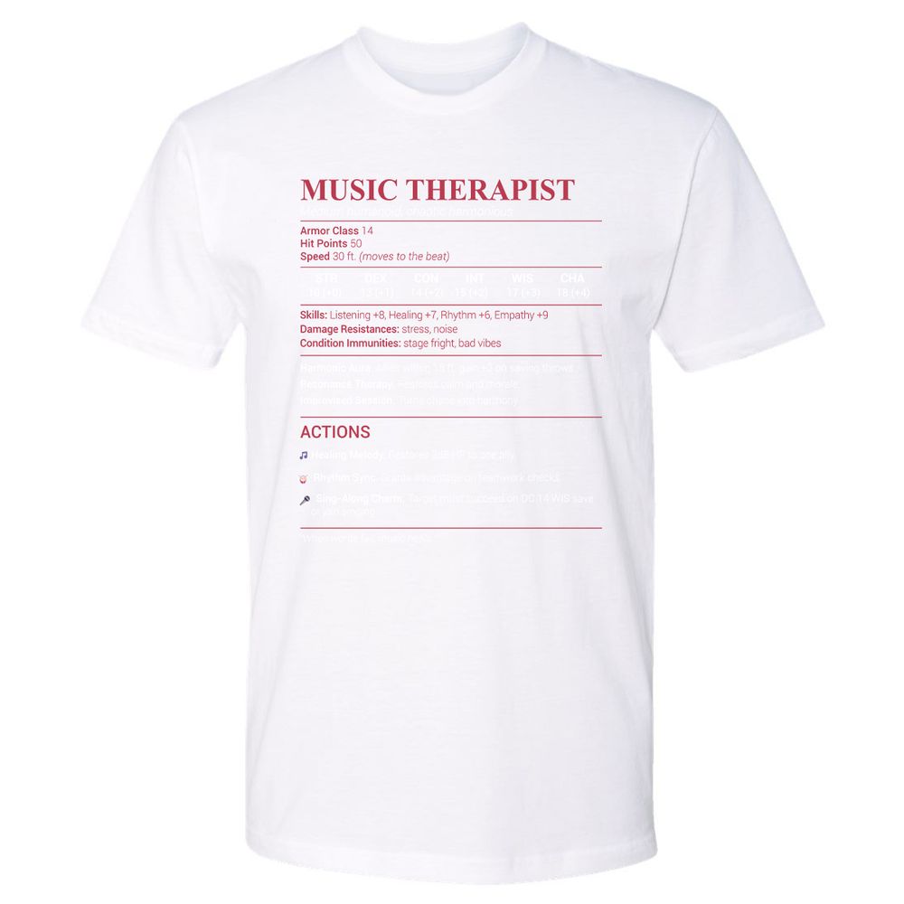 Music Therapist Premium Unisex T-Shirt - White - 4
