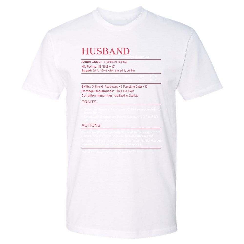 Husband Stats Premium Unisex T-Shirt - White - 4